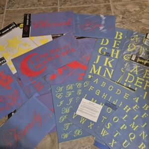 Lot of 18 Show-Offs Stencils – Letters, Floral, Words, DIY Craft Decor